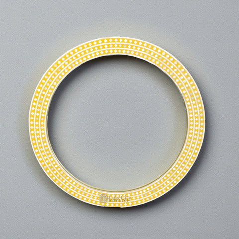 Bone Inlay Devina Diamond Design Mirror Frame Yellow