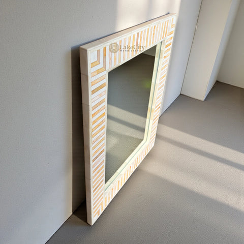 Nala Bone Inlay Striped Mirror Natural