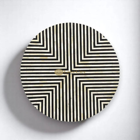 Bone Inlay Diamond Stripe Design Coffee Table Black | Bone Inlay Diamond Stripe Design Center Table Black