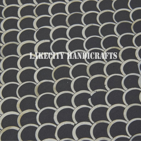 Bone Inlay Fish-scale Design 3 Drawers Bedside Table Black