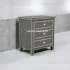 Bone Inlay Fish-scale Design 3 Drawers Bedside Table Black
