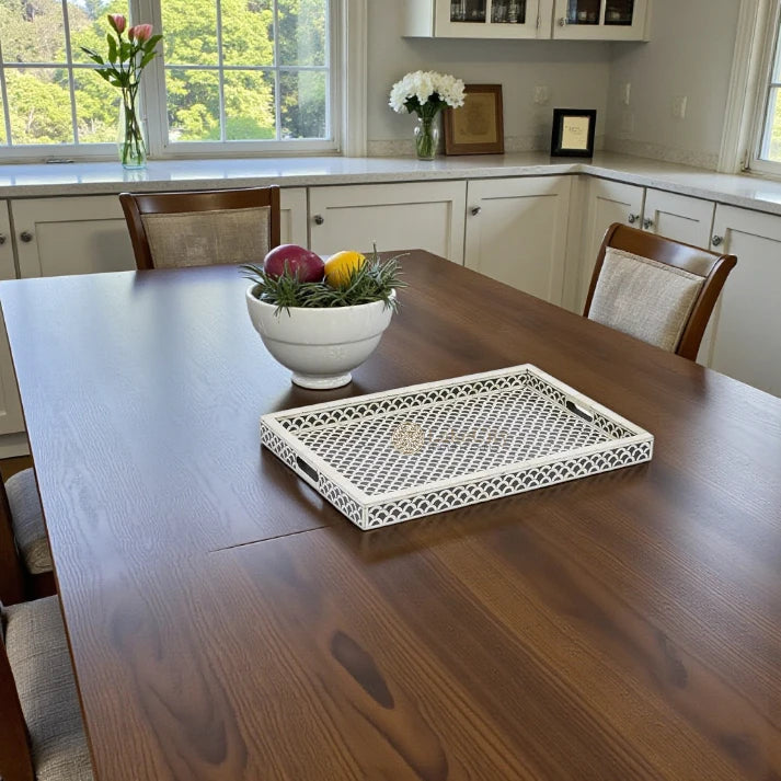 Fishscale Bone Inlay Tray Black