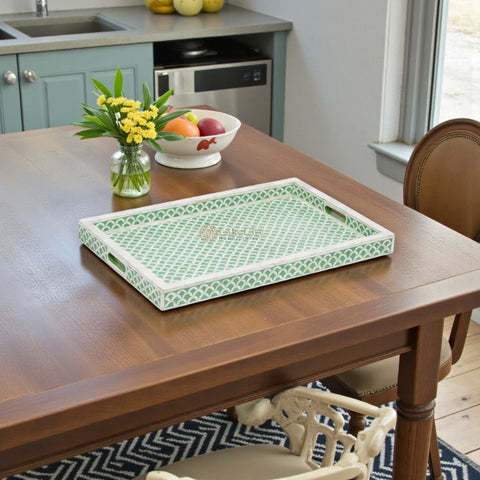 Bone Inlay Fish-scale Tray Green