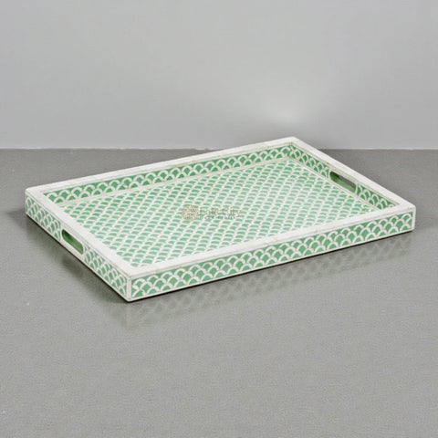 Bone Inlay Fish-scale Tray Green