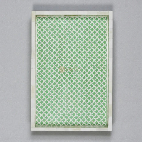 Bone Inlay Fish-scale Tray Green