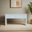 Ice Blue Bone Inlay Fishscale Console 3 Drawer