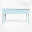 Ice Blue Bone Inlay Fishscale Console 3 Drawer 3