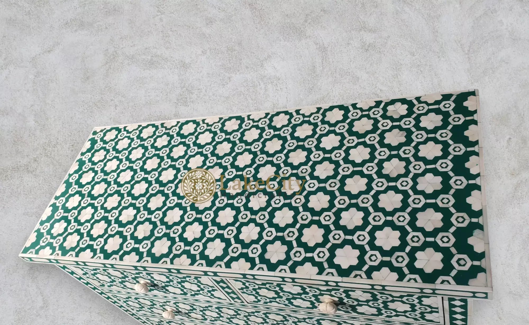 Bone Inlay Floating Flower 5 Drawers Chest Teal Green | Bone Inlay Floating Flower 5 Drawers Dresser Teal Green