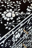 Bone Inlay Flowers Design Blooming Bedside Black | Floral Bone Inlay Bedside Table| 3 Drawer Bedside Table