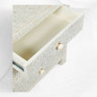 Bone Inlay Floral 3 Drawer Bedside White 3