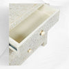 Bone Inlay Floral 3 Drawer Bedside White 3