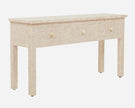 Bone Inlay Floral 3 Drawer Console Edge Blush Pink 2
