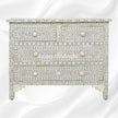Bone Inlay Floral Chest Of 4 Drawer Grey 1