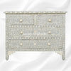 Bone Inlay Floral Chest Of 4 Drawer Grey 1