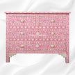 Bone Inlay Floral Chest Of 4 Drawer Pink 1
