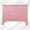 Bone Inlay Floral Chest Of 4 Drawer Pink 1