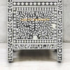 Bone Inlay Floral Design 1 Drawer & 1 Door Bedside Table Black | Bone Inlay Floral Design 1 Drawer & 1 Door Nightstand Table Black