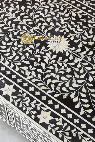 Bone Inlay Floral Design 2 Drawers Coffee Table | Coffee Table With Inlay