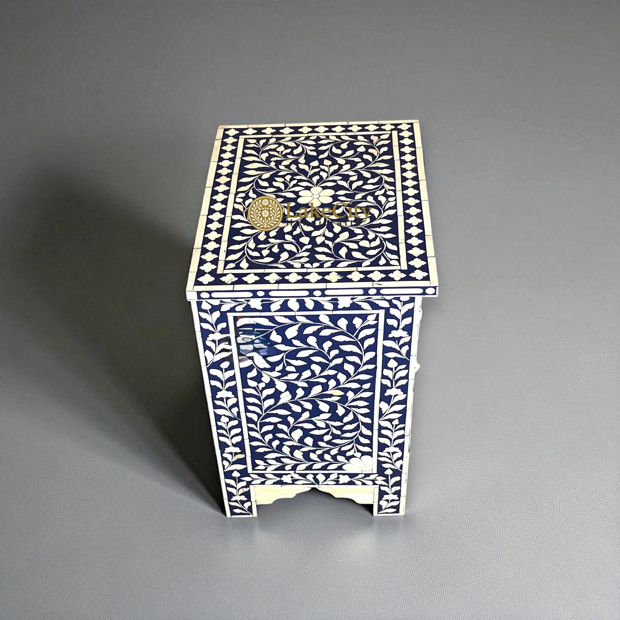 Bone Inlay Floral Design 3 Drawers Bedside Table | Bone Inlay Floral Design 3 Drawers Night Stand Table