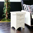 Bone Inlay Floral Design 3 Drawers Bedside Table White | Bone Inlay Floral Design 3 Drawers Night Stand Table White