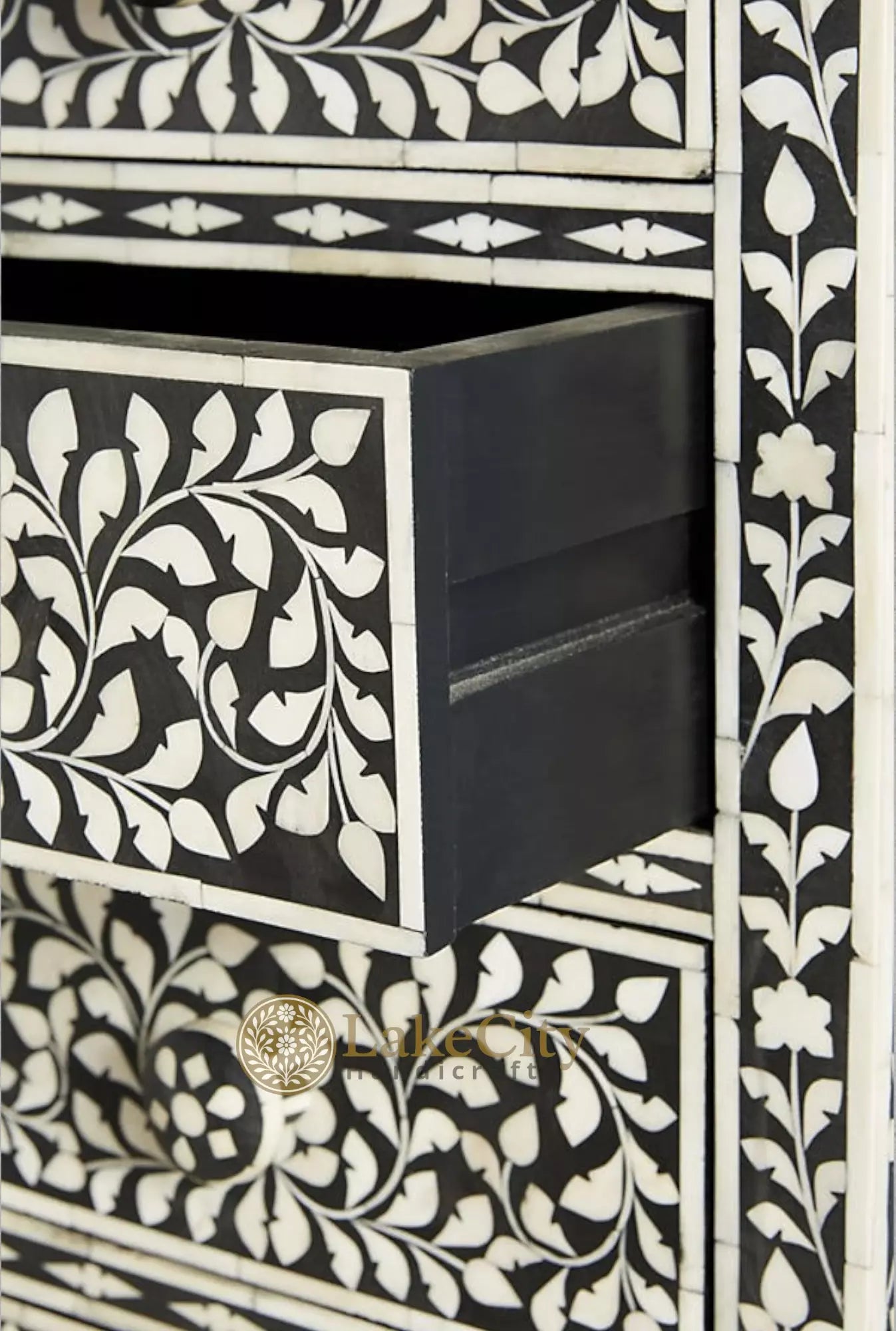 Bone Inlay Floral Design 6 Drawers Lingerie Chest | Bone Inlay Floral Design 6 Drawers Lingerie Tallboy