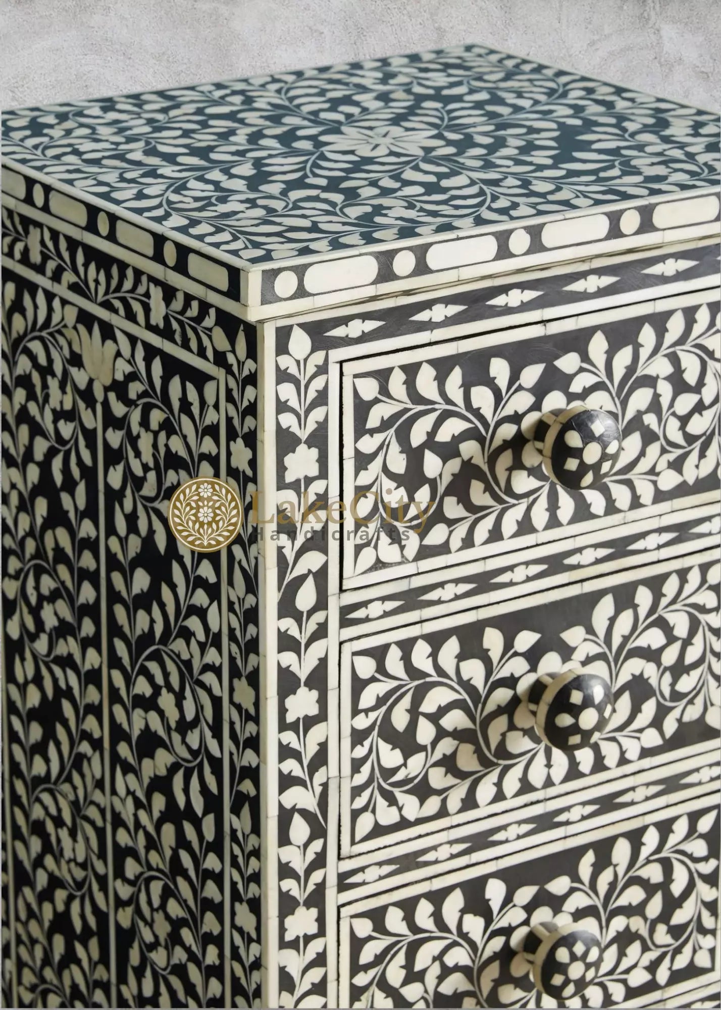 Bone Inlay Floral Design 6 Drawers Lingerie Chest | Bone Inlay Floral Design 6 Drawers Lingerie Tallboy