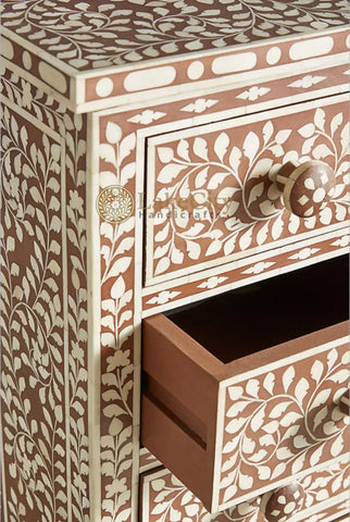 Bone Inlay Floral Design 6 Drawers Lingerie Chest | Bone Inlay Floral Design 6 Drawers Lingerie Tallboy