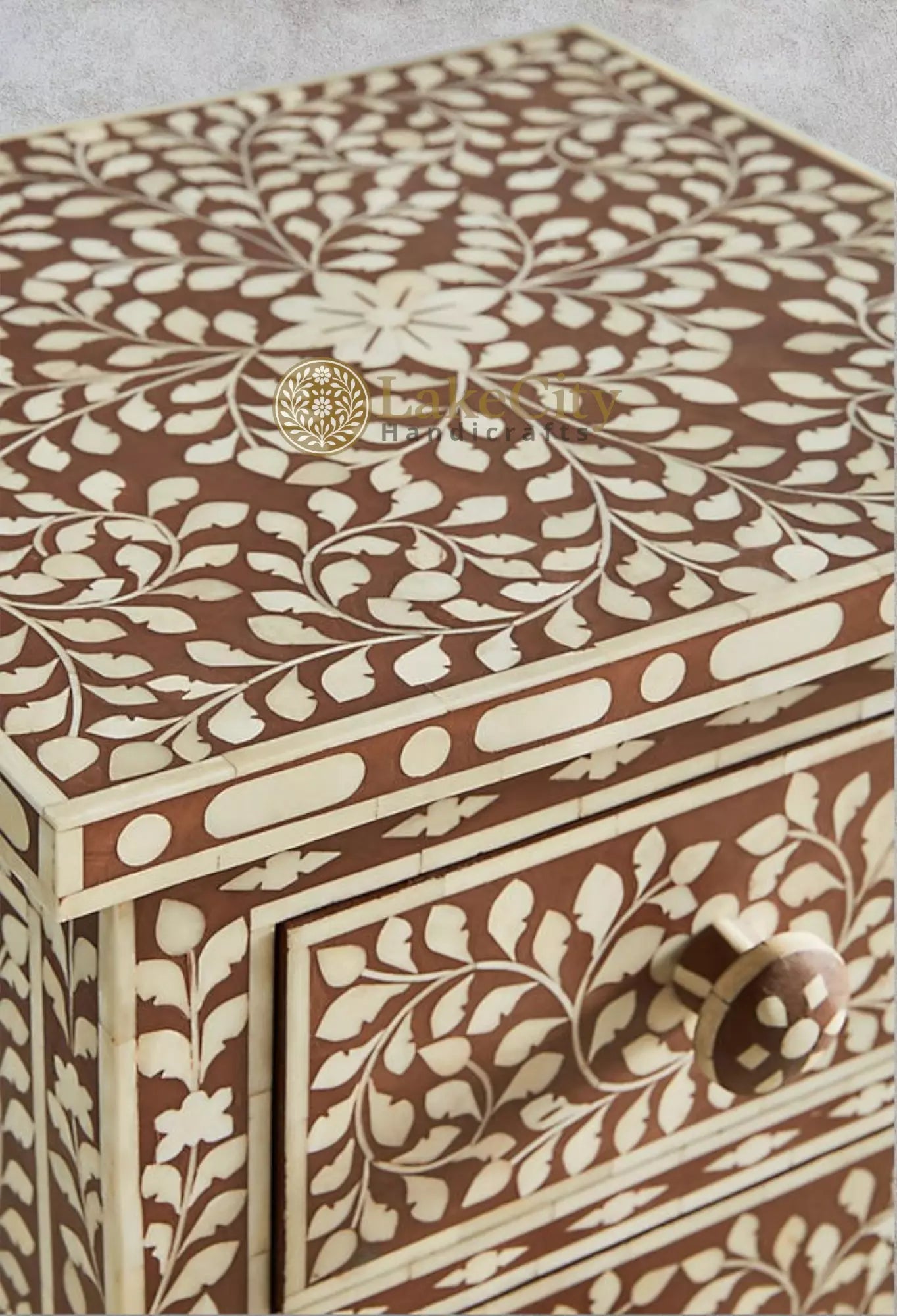 Bone Inlay Floral Design 6 Drawers Lingerie Chest | Bone Inlay Floral Design 6 Drawers Lingerie Tallboy