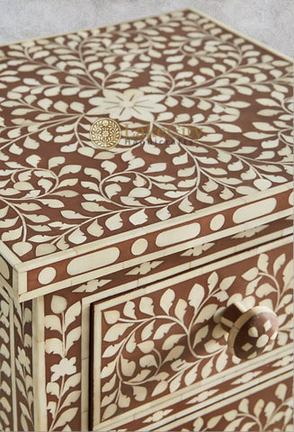 Bone Inlay Floral Design 6 Drawers Lingerie Chest | Bone Inlay Floral Design 6 Drawers Lingerie Tallboy