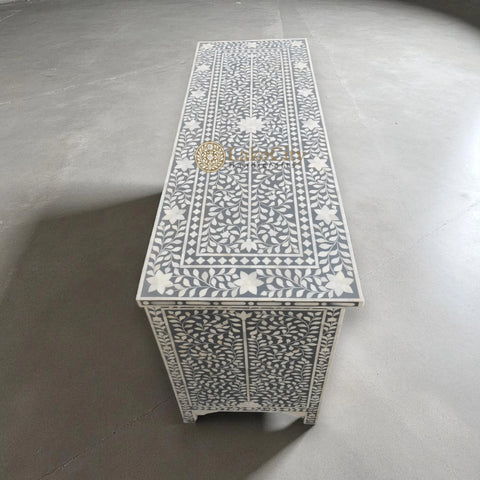 Bone Inlay Floral Design Chest Of 7 Drawers | Bone Inlay Floral Design 7 Drawers Dresser Table
