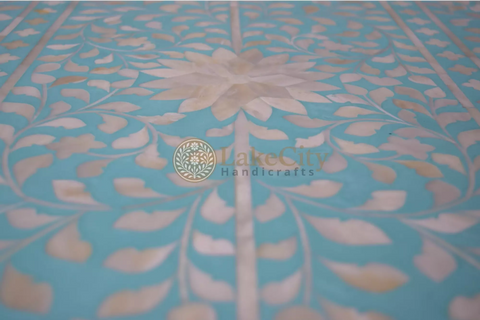 Bone Inlay Floral Design Chest Of 7 Drawers | Bone Inlay Floral Design 7 Drawers Dresser Table