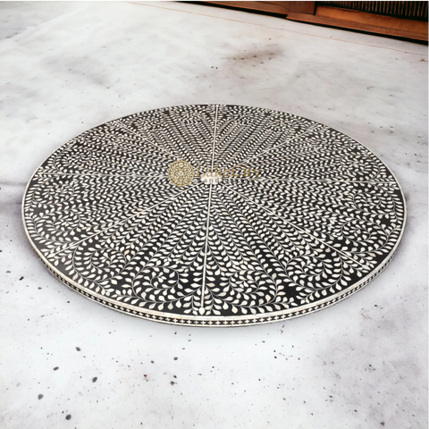 Bone Inlay Floral Design Round Dining Table