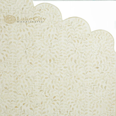 Bone Inlay Floral Design Headboard