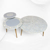 Bone Inlay Floral Nesting Table Set of 3 Grey 3