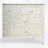 Bone Inlay Eye Design Chest of 7 Drawers White 2