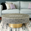 Bone Inlay Optical Design Coffee Table Black | Bone Inlay Optical Design Center Table Black