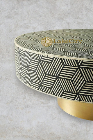 Bone Inlay Optical Design Coffee Table | Bone Inlay Optical Design Center Table