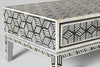 Bone Inlay Geometric Cubic Design Coffee Table in Black Color 3