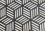 Bone Inlay Geometric Cubic Design Coffee Table in Black Color 4