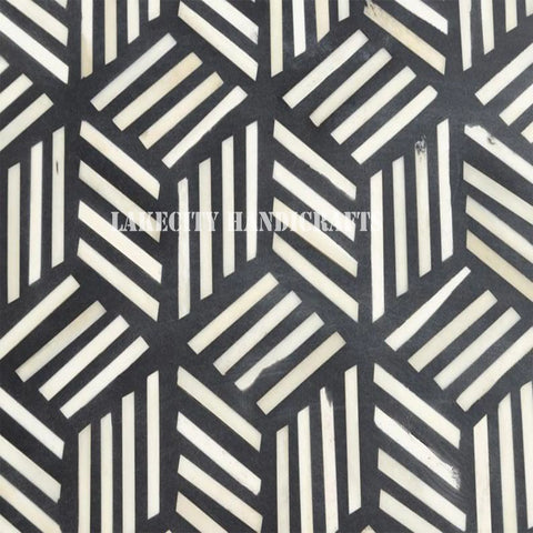 Bone Inlay Geometric Cubic Design Coffee Table Black | Bone Inlay Geometric Cubic Design Center Table Black