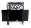 Bone Inlay Geometric Star 1 Drawer 2 Door Bedside Table Black 3