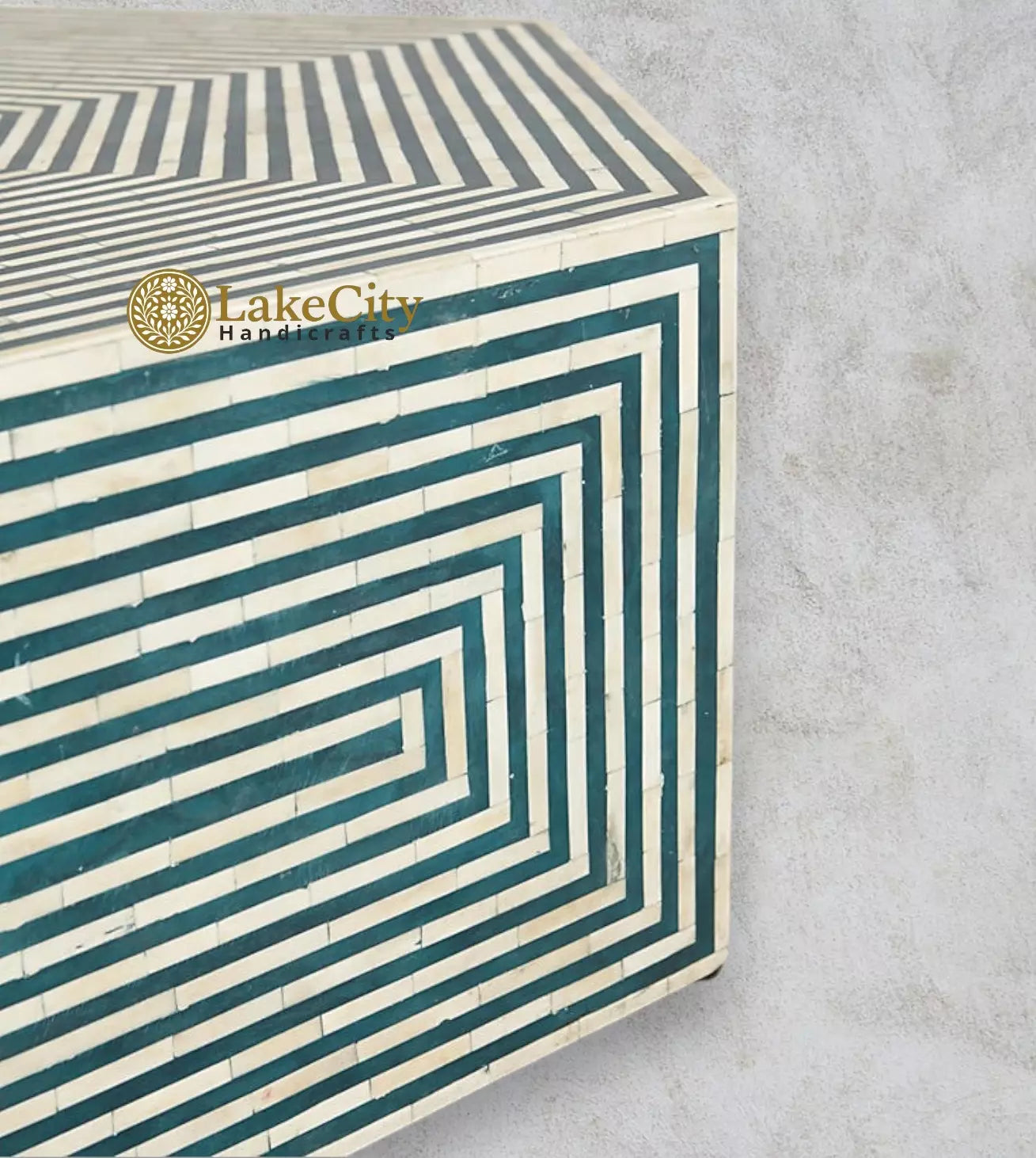Bone Inlay Hexagonal Coffee Table | Bone Center Table