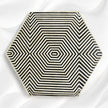 Bone Inlay Hexagonal Stripe Center Table Black 3