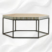 Bone Inlay Hexagonal Stripe Center Table Black 5