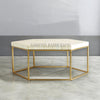 Bone Inlay Hexagonal Stripe Design Coffee Table White | Bone Inlay Hexagonal Stripe Design Center Table White