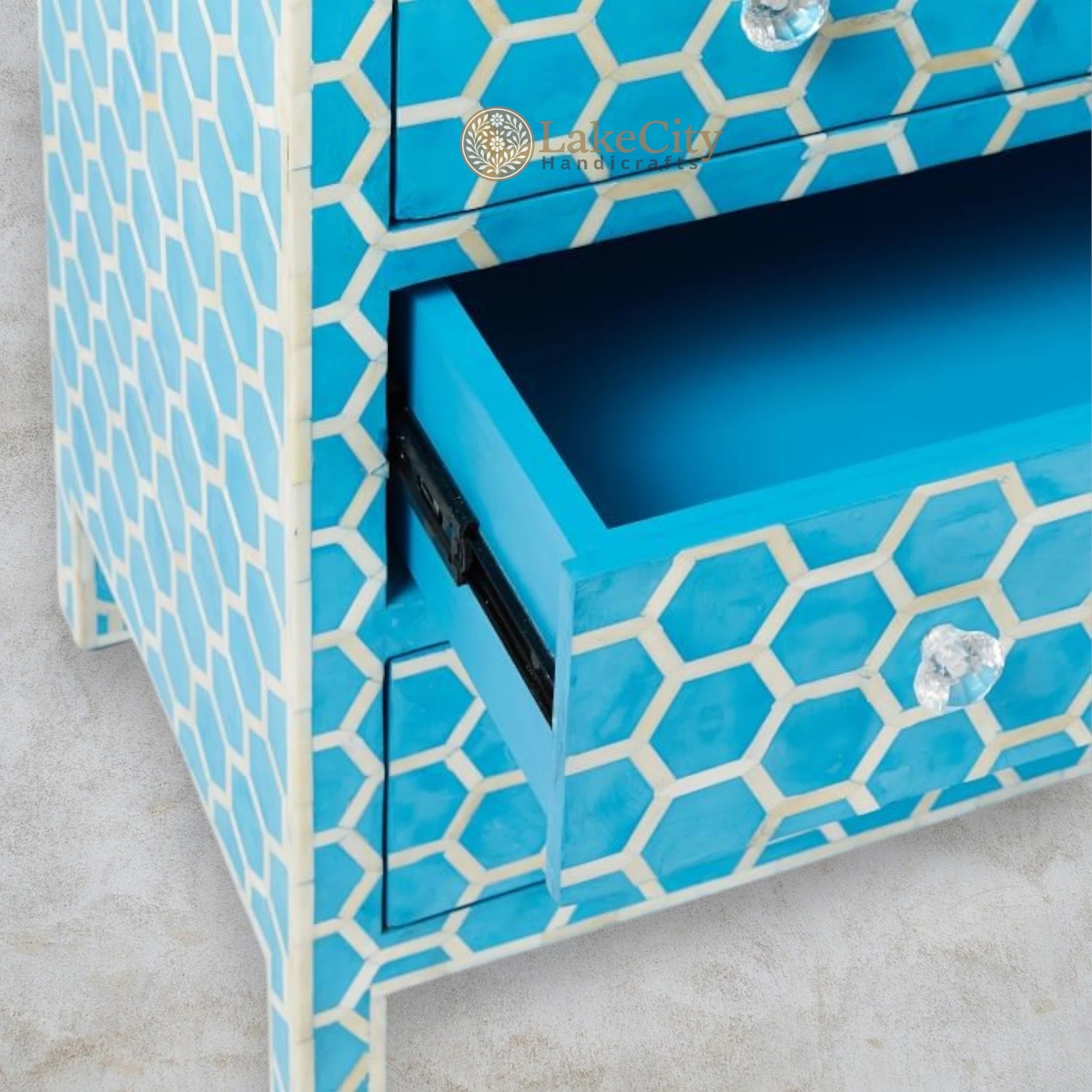 Bone Inlay Honeycomb Design 3 Drawers Chest | Bone Inlay Honeycomb Design 3 Drawers Dresser Table