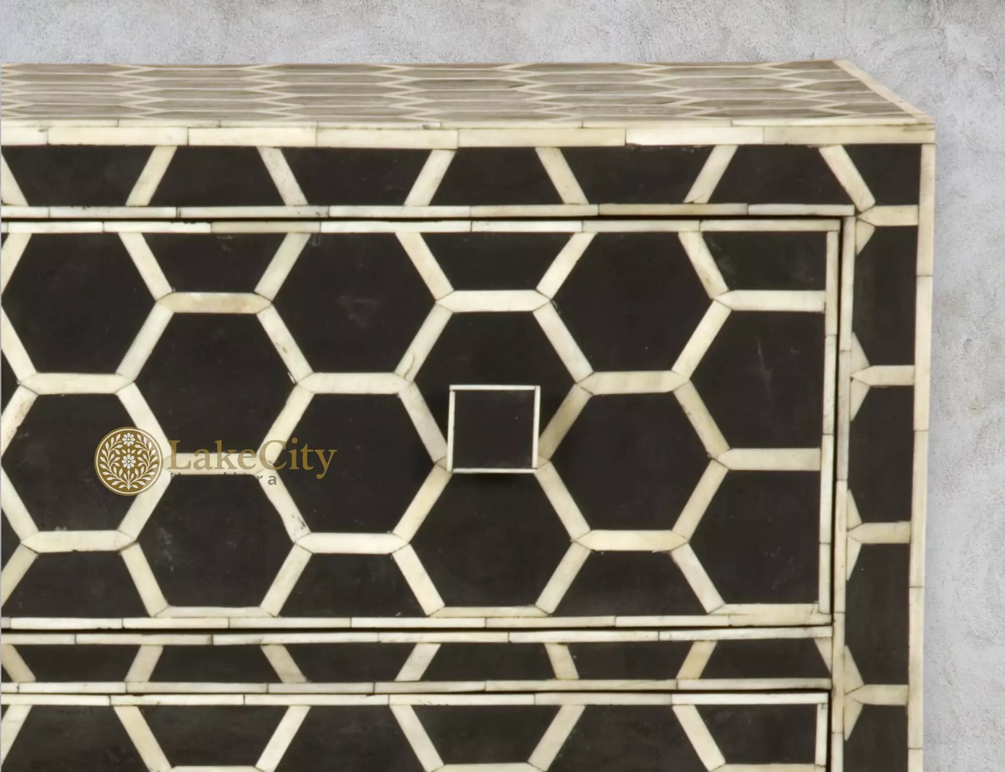 Bone Inlay Honeycomb Design 3 Drawers Chest | Bone Inlay Honeycomb Design 3 Drawers Dresser Table