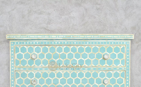 Bone Inlay Honeycomb Design 3 Drawers Chest | Bone Inlay Honeycomb Design 3 Drawers Dresser Table