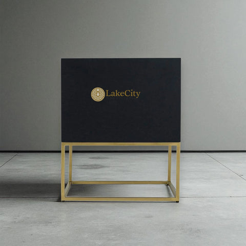 Bone Inlay Illusion 2 Drawers Bedside Table Black