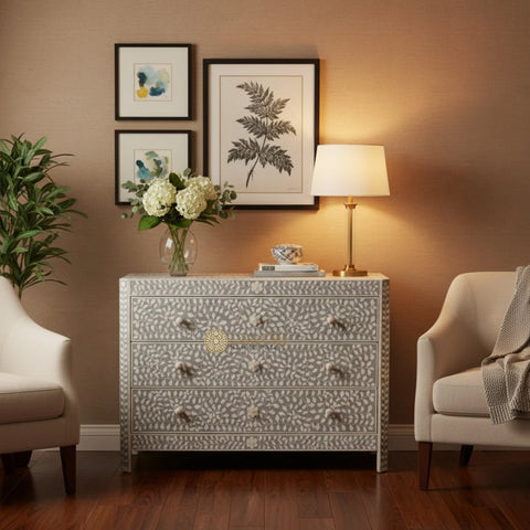 Bone Inlay Lexi Dresser Grey